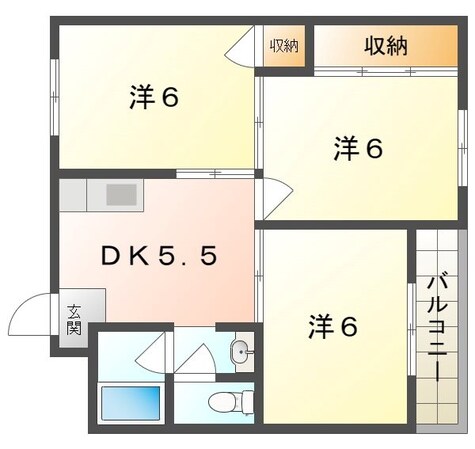 太秦グリーンハイツの物件間取画像